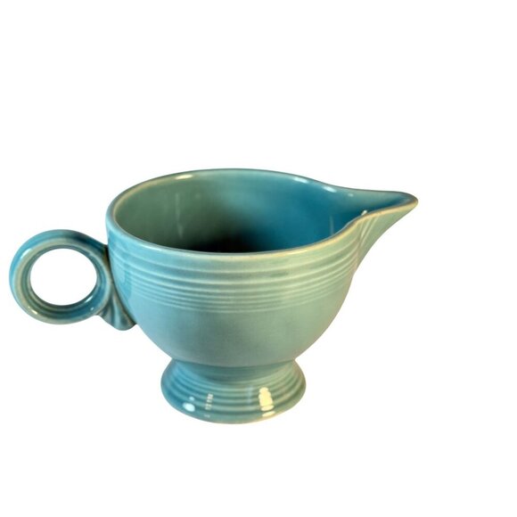 Vintage Fiesta Ware HLC Turquoise Blue Creamer READ LOTS OF WEAR - Picture 1 of 6